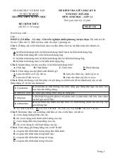 Đề thi Giữa kì 2 Sinh học 11 năm 2025-2026 trường THPT Xuyên Mộc (TP Hồ Chí Minh)